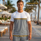 🏃‍♂️✨ Conjunto esportivo masculino respirável com blocos de cor – leve e confortável para verão