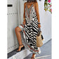 ✨🐆 Vestido boêmio longo com estampa selvagem zebra e leopardo elegante e impactante