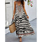 ✨🐆 Vestido boêmio longo com estampa selvagem zebra e leopardo elegante e impactante