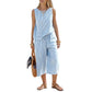 👗☀️ Conjunto feminino verão listrado 2 peças – leve, fresco e elegante