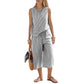 👗☀️ Conjunto feminino verão listrado 2 peças – leve, fresco e elegante