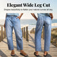 👖✨ Calça jeans feminina de perna larga cropped elegante e confortável para o dia a dia
