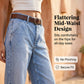 👖✨ Calça jeans feminina de perna larga cropped elegante e confortável para o dia a dia