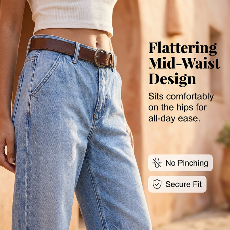 👖✨ Calça jeans feminina de perna larga cropped elegante e confortável para o dia a dia