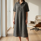 👗✨ Vestido camisa midi feminino leve e elegante com caimento solto e respirável