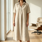 👗✨ Vestido camisa midi feminino leve e elegante com caimento solto e respirável