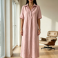 👗✨ Vestido camisa midi feminino leve e elegante com caimento solto e respirável