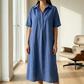 👗✨ Vestido camisa midi feminino leve e elegante com caimento solto e respirável