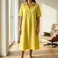 👗✨ Vestido camisa midi feminino leve e elegante com caimento solto e respirável