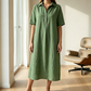 👗✨ Vestido camisa midi feminino leve e elegante com caimento solto e respirável