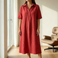 👗✨ Vestido camisa midi feminino leve e elegante com caimento solto e respirável