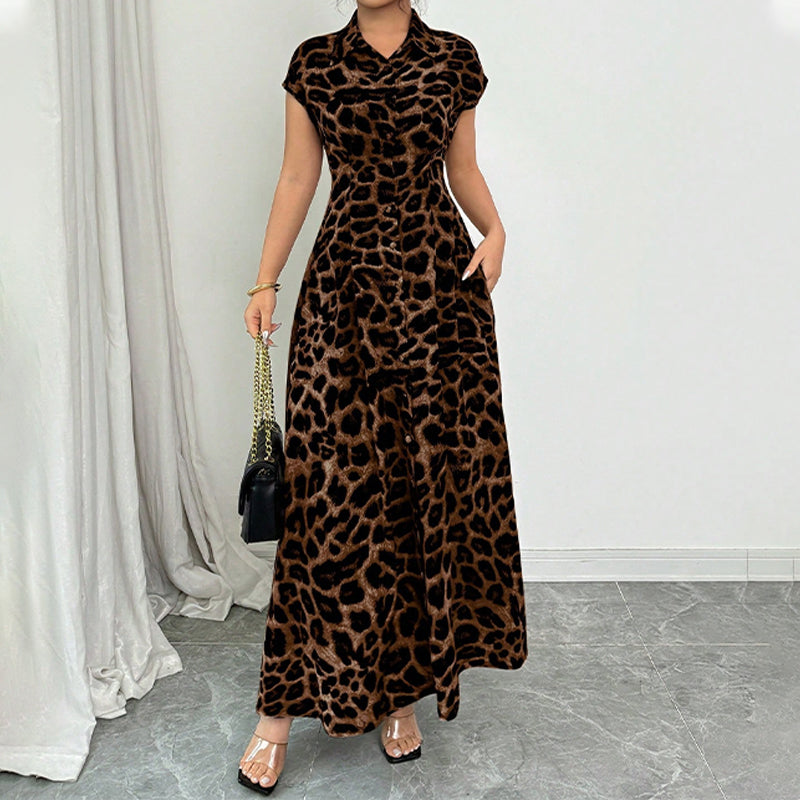 👗🐆 Vestido feminino elegante com estampa de leopardo – chique, marcante e super favorecedor
