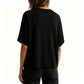 Camiseta feminina confortável com gola redonda