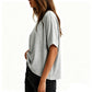 Camiseta feminina confortável com gola redonda