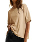 Camiseta feminina confortável com gola redonda