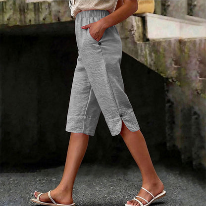 ✨👖 Calça capri feminina verão leve e respirável confortável para o dia a dia