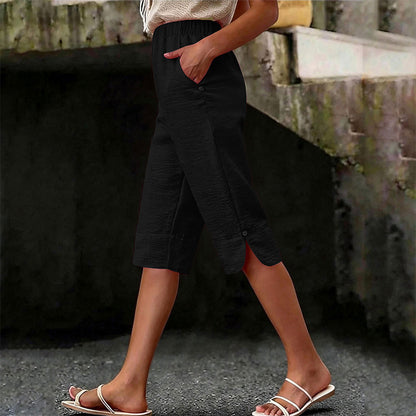 ✨👖 Calça capri feminina verão leve e respirável confortável para o dia a dia
