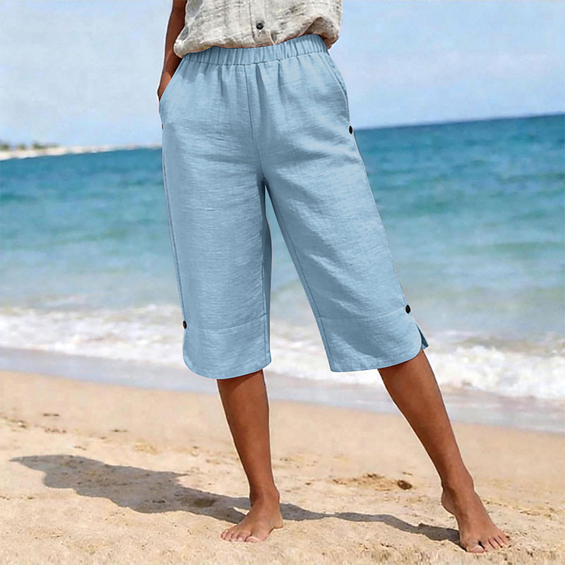 ✨👖 Calça capri feminina verão leve e respirável confortável para o dia a dia