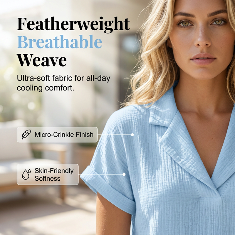 ✨👚 Blusa feminina decote em V leve e respirável confortável para o dia a dia