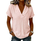 ✨👚 Blusa feminina decote em V leve e respirável confortável para o dia a dia