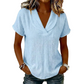✨👚 Blusa feminina decote em V leve e respirável confortável para o dia a dia