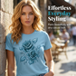 ✨👕 Camiseta feminina estampada rosas elegante confortável e estilosa para o dia a dia