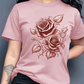 ✨👕 Camiseta feminina estampada rosas elegante confortável e estilosa para o dia a dia
