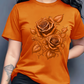 ✨👕 Camiseta feminina estampada rosas elegante confortável e estilosa para o dia a dia