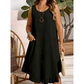 ✨👗 Vestido feminino sem mangas com bolsos confortável leve e elegante para verão