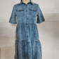 ✨👗 Vestido midi jeans feminino elegante e confortável para o verão