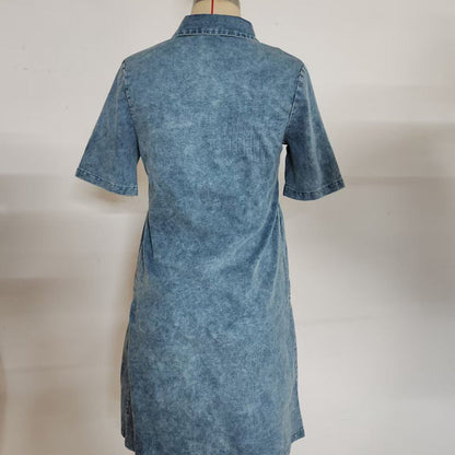 ✨👗 Vestido midi jeans feminino elegante e confortável para o verão
