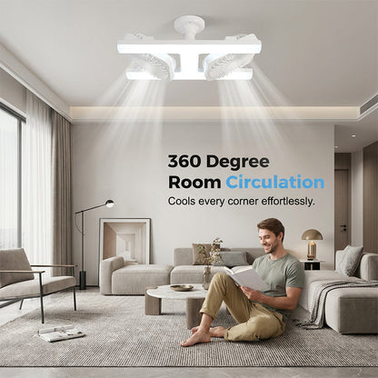 ✨💡 Ventilador de teto duplo LED E27 – iluminação + ventilação potente 2 em 1