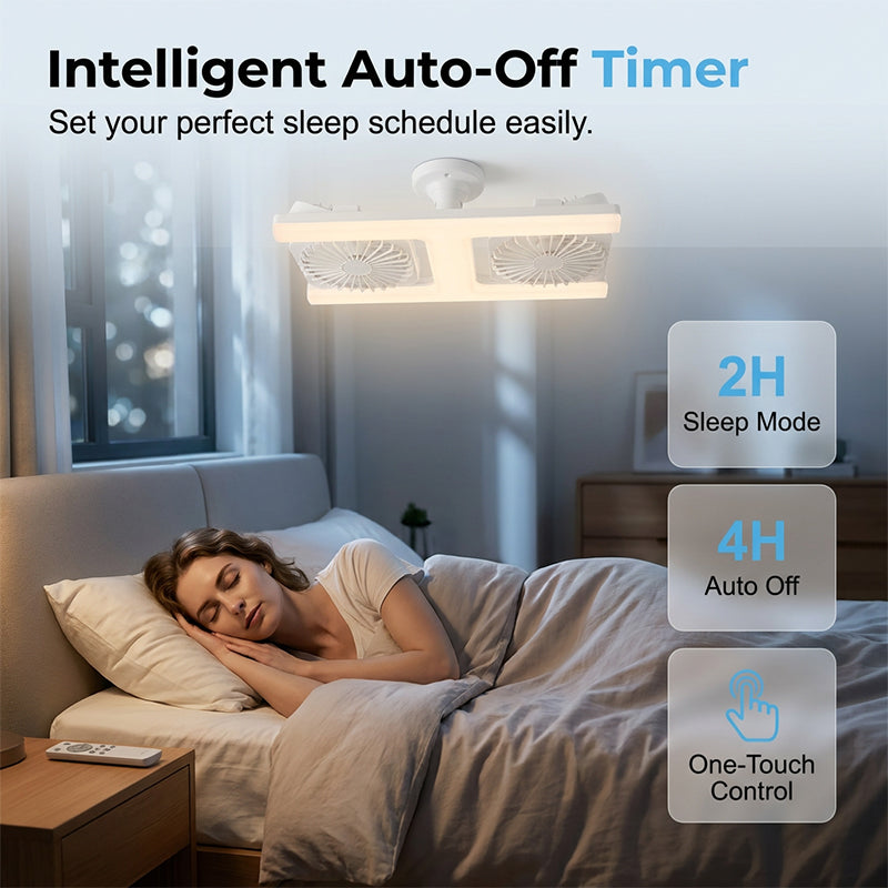 ✨💡 Ventilador de teto duplo LED E27 – iluminação + ventilação potente 2 em 1