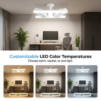 ✨💡 Ventilador de teto duplo LED E27 – iluminação + ventilação potente 2 em 1