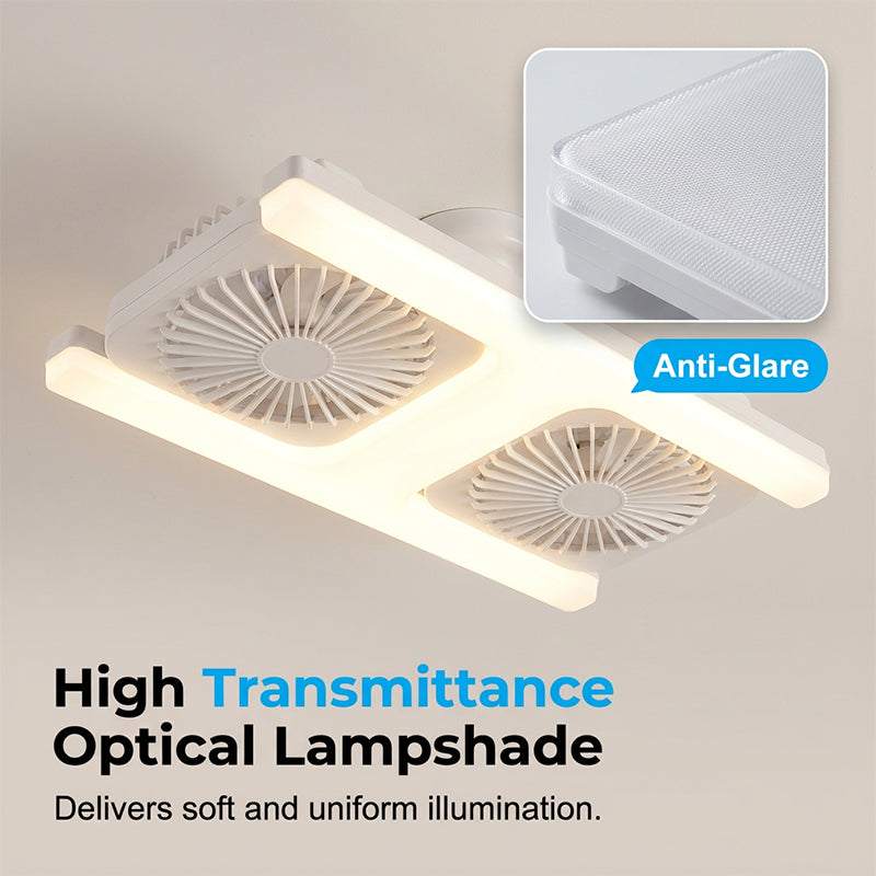 ✨💡 Ventilador de teto duplo LED E27 – iluminação + ventilação potente 2 em 1