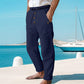 ☀️👖 Calça de linho masculina casual – leve, fresca e confortável para o verão