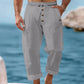 ☀️👖 Calça de linho masculina casual – leve, fresca e confortável para o verão