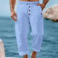 ☀️👖 Calça de linho masculina casual – leve, fresca e confortável para o verão