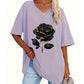 ✨🌹 Blusa feminina plus size com estampa de rosas elegante e confortável