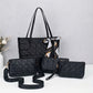 ✨👜 Conjunto feminino 4 bolsas acolchoadas elegante e versátil para o dia a dia