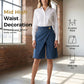👖✨ Shorts jeans feminino assimétrico de cintura média-alta que valoriza a silhueta com estilo moderno