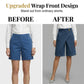 👖✨ Shorts jeans feminino assimétrico de cintura média-alta que valoriza a silhueta com estilo moderno