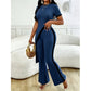 ✨👗 Conjunto feminino 2 peças canelado elegante com calça flare moderno e estiloso