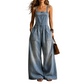 ✨👖 Macacão jeans vintage feminino confortável e estiloso para uso diário