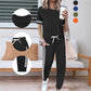 👗✨ Conjunto de moletom feminino de duas peças confortável e estiloso para uso diário