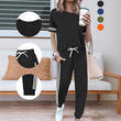 👗✨ Conjunto de moletom feminino de duas peças confortável e estiloso para uso diário
