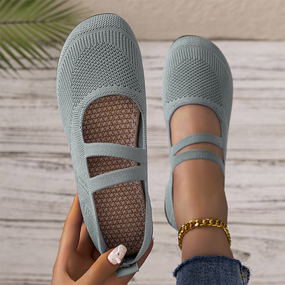✨👟 Sapatilha feminina Flyknit confortável leve e respirável para uso diário