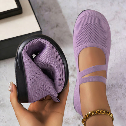 ✨👟 Sapatilha feminina Flyknit confortável leve e respirável para uso diário
