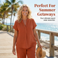 🌿☀️ Conjunto feminino de verão 2 peças – leve, elegante e confortável para viagens