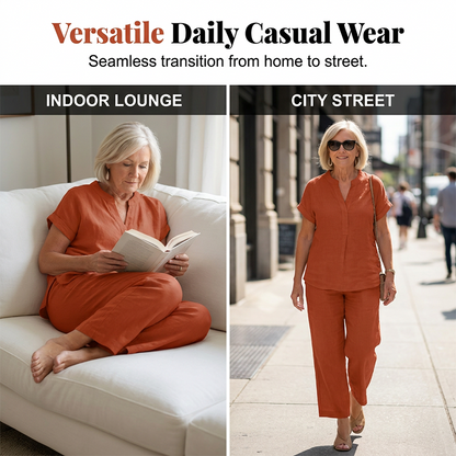 🌿☀️ Conjunto feminino de verão 2 peças – leve, elegante e confortável para viagens